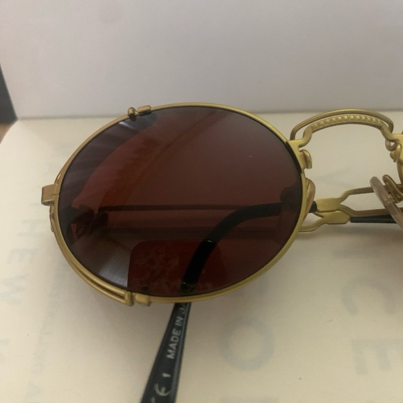 Jean Paul Gaultier Gold and Brown and Green Rare Vintage 90’s Sunglasses - Picture 3 of 16